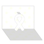Polka Dots - Ivory on White Ribbon 3D Greeting Card (7x5)