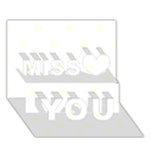 Polka Dots - Ivory on White Miss You 3D Greeting Card (7x5)
