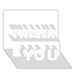 Polka Dots - Ivory on White THANK YOU 3D Greeting Card (7x5)