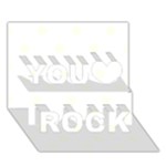Polka Dots - Ivory on White You Rock 3D Greeting Card (7x5)