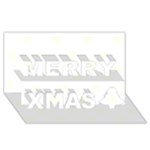 Polka Dots - Ivory on White Merry Xmas 3D Greeting Card (8x4)