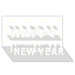 Polka Dots - Ivory on White Happy New Year 3D Greeting Card (8x4)