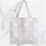 Polka Dots - White on White Smoke Zipper Grocery Tote Bag