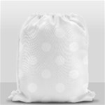 Polka Dots - White on White Smoke Drawstring Bag (Small)