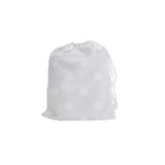 Polka Dots - White on White Smoke Drawstring Pouch (S)