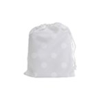 Polka Dots - White on White Smoke Drawstring Pouch (M)