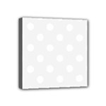 Polka Dots - White on White Smoke Mini Canvas 4  x 4  (Stretched)