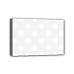 Polka Dots - White on White Smoke Mini Canvas 6  x 4  (Stretched)