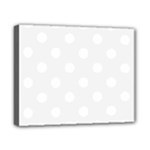 Polka Dots - White on White Smoke Canvas 10  x 8  (Stretched)