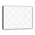 Polka Dots - White on White Smoke Canvas 16  x 12  (Stretched)