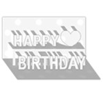 Polka Dots - White on White Smoke Happy Birthday 3D Greeting Card (8x4)
