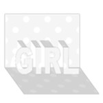 Polka Dots - White on White Smoke GIRL 3D Greeting Card (7x5)