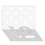 Polka Dots - White on White Smoke LOVE Bottom 3D Greeting Card (7x5)