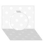 Polka Dots - White on White Smoke Circle 3D Greeting Card (7x5)