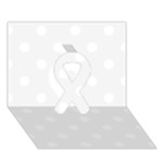 Polka Dots - White on White Smoke Ribbon 3D Greeting Card (7x5)