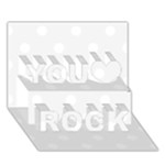 Polka Dots - White on White Smoke You Rock 3D Greeting Card (7x5)