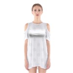 Polka Dots - White Smoke on White Women s Cutout Shoulder Dress