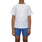 Polka Dots - White Smoke on White Kid s Short Sleeve Swimwear