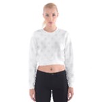 Polka Dots - White Smoke on White Women s Cropped Sweatshirt
