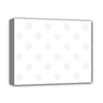 Polka Dots - White Smoke on White Deluxe Canvas 14  x 11  (Stretched)