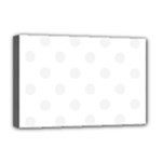 Polka Dots - White Smoke on White Deluxe Canvas 18  x 12  (Stretched)