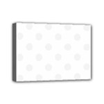 Polka Dots - White Smoke on White Mini Canvas 7  x 5  (Stretched)