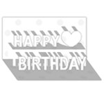 Polka Dots - White Smoke on White Happy Birthday 3D Greeting Card (8x4)