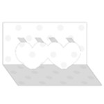 Polka Dots - White Smoke on White Twin Hearts 3D Greeting Card (8x4)