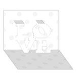 Polka Dots - White Smoke on White LOVE 3D Greeting Card (7x5)