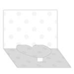 Polka Dots - White Smoke on White Heart Bottom 3D Greeting Card (7x5)