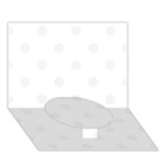 Polka Dots - White Smoke on White Circle Bottom 3D Greeting Card (7x5)