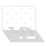Polka Dots - White Smoke on White LOVE Bottom 3D Greeting Card (7x5)