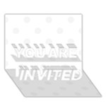 Polka Dots - White Smoke on White YOU ARE INVITED 3D Greeting Card (7x5)