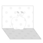 Polka Dots - White Smoke on White Apple 3D Greeting Card (7x5)