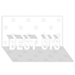 Polka Dots - White Smoke on White BEST SIS 3D Greeting Card (8x4)