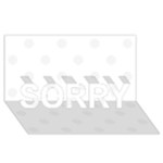 Polka Dots - White Smoke on White SORRY 3D Greeting Card (8x4)