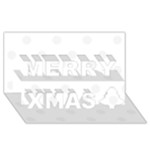 Polka Dots - White Smoke on White Merry Xmas 3D Greeting Card (8x4)