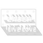 Polka Dots - White Smoke on White Laugh Live Love 3D Greeting Card (8x4)