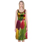 Images Tulip Red Midi Sleeveless Dress