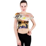 Indian Elephants Crew Neck Crop Top