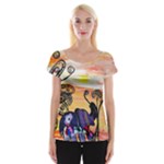 Indian Elephants Women s Cap Sleeve Top