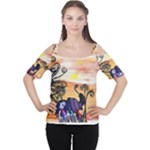 Indian Elephants Women s Cutout Shoulder Tee