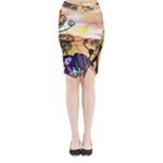 Indian Elephants Midi Wrap Pencil Skirt