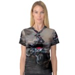 Motorcross Women s V-Neck Sport Mesh Tee