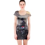 Motorcross Short Sleeve Bodycon Dress