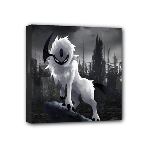 Wolf Mini Canvas 4  x 4  (Stretched) from ArtsNow.com