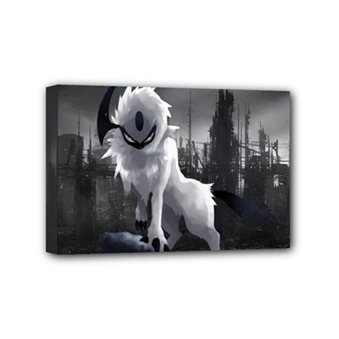 Wolf Mini Canvas 6  x 4  (Stretched) from ArtsNow.com