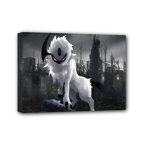 Wolf Mini Canvas 7  x 5  (Stretched) from ArtsNow.com