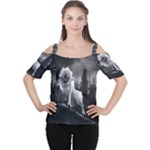 Wolf Women s Cutout Shoulder Tee