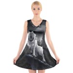 Wolf V-Neck Sleeveless Dress